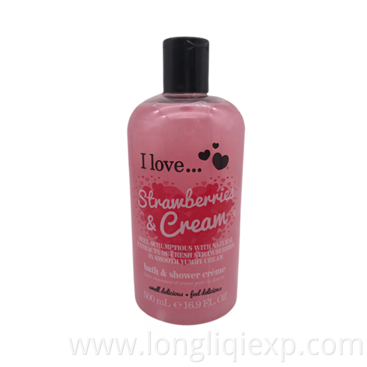 Hot sale set 500ml strawberry cream organic shower gel with 50ml body butter